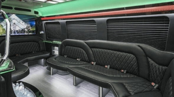 Interior of Blue Springs Party Bus Company's 15 Passenger Party Bus in Blue Springs