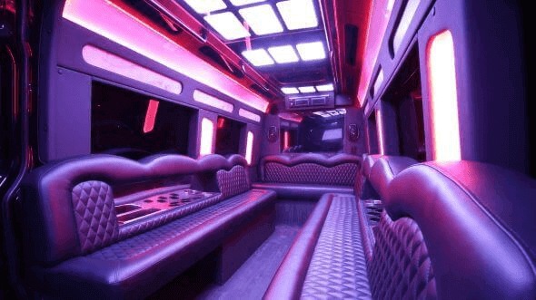 Interior of Independence Party Bus Company's 18 Passenger Party Bus in Independence