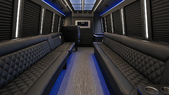 Interior of O'Fallon Party Bus Company's 25 Passenger Party Bus in O'Fallon