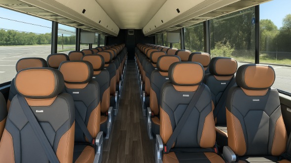 Interior of Missouri Party Bus Company's 40 Passenger Charter Bus in Missouri