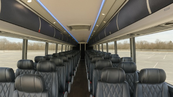 Interior of Missouri Party Bus Company's 44 Passenger Charter Bus in Missouri