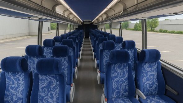 Interior of Missouri Party Bus Company's 46 Passenger Charter Bus in Missouri