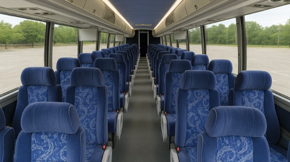Interior of Missouri Party Bus Company's 47 Passenger Charter Bus in Missouri