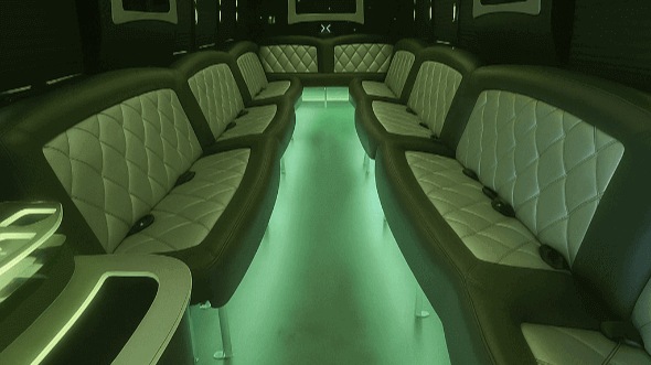 Interior of St. Charles Party Bus Company's 50 Passenger Party Bus in St. Charles