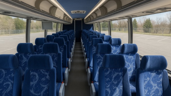 Interior of Missouri Party Bus Company's 54 Passenger Charter Bus in Missouri