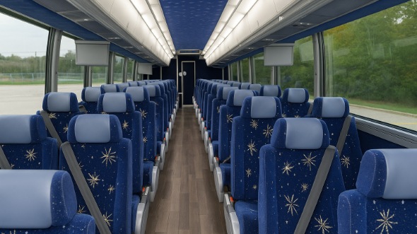 Interior of Missouri Party Bus Company's 55 Passenger Charter Bus in Missouri